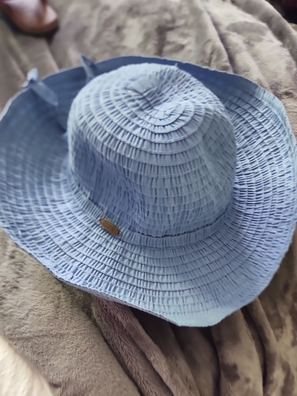 Light Blue Straw Sun Hat